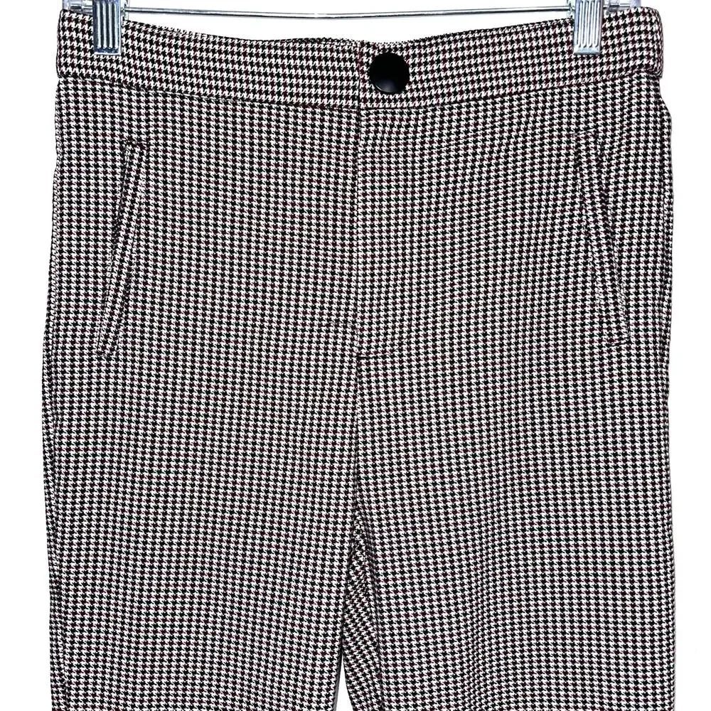 Zara Houndstooth High Rise Skinny Dress Pant Legging Size Medium